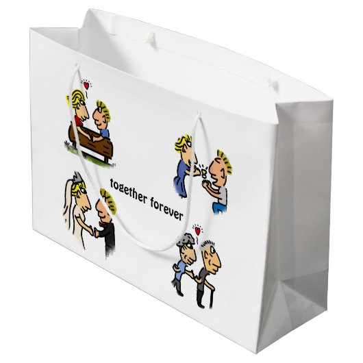 Jubileum Schattige paar 🎉 Samen ouder worden Cart Groot Cadeauzakje (Achterkant Gekanteld)