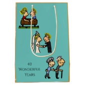 Jubileum Schattige paar 🎉 Samen ouder worden Cart Medium Cadeauzakje (Achterkant)