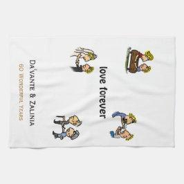 Jubileum Schattige paar 🎉 Samen ouder worden Cart Theedoek