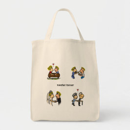 Jubileum Schattige paar 🎉 Samen ouder worden Cart Tote Bag