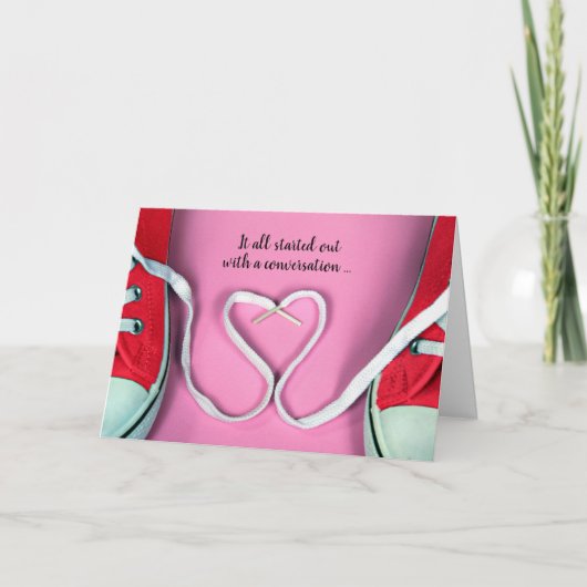 Jubileum Shoestring Heart en Sneakers Kaart (Voorkant)