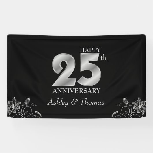 Jubileum Silver Numbers Spandoek (Horizontaal)