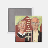 JUBILEUM SOUVENIRMAGNEET AMERIKAANS GOTISCH AFBEEL MAGNEET (Voorkant / Achterkant)