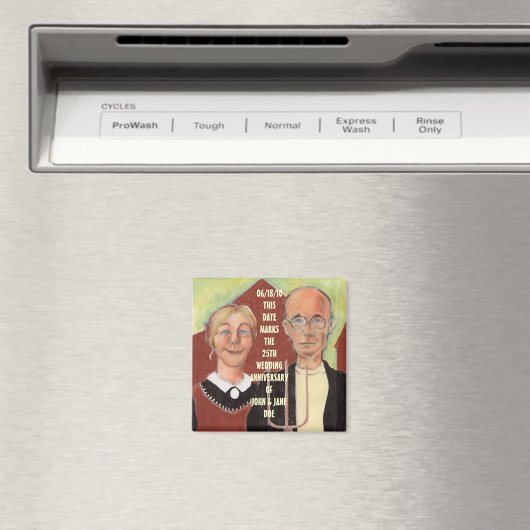 JUBILEUM SOUVENIRMAGNEET AMERIKAANS GOTISCH AFBEEL MAGNEET (Insitu (Vaatwasser))