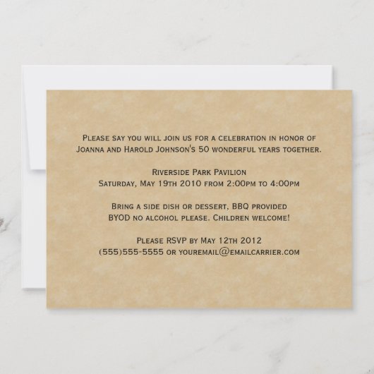 Jubileum Steampunk Damask Save The Date (Achterkant)