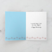 Jubileum stick figuur paar op een regenboog kaart (Binnen)