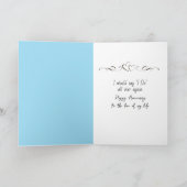 Jubileum stick figuur paar op een regenboog kaart (Binnen)