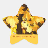 Jubileum stickers zegelen Golden Gele Bladeren (Voorkant)