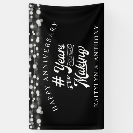 Jubileum String Lights JAREN IN DE MAKING Blac Spandoek (Verticaal)