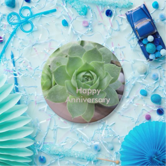 Jubileum Succulent PapierBord Papieren Bordje (Feest)