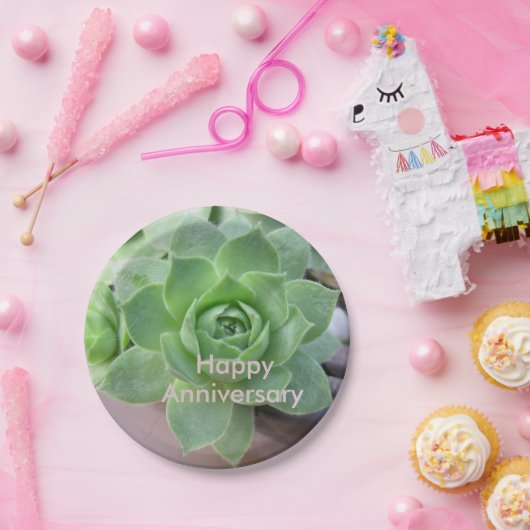 Jubileum Succulent PapierBord Papieren Bordje (Feest)