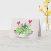 Jubileum Succulent Plant in Terrazzo Kaart (Gele Bloem)