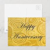 Jubileum Swirls Gold Briefkaart (Voorkant / Achterkant)