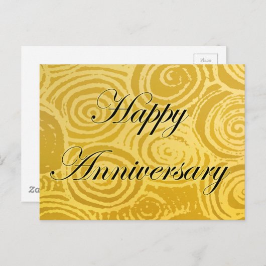 Jubileum Swirls Gold Briefkaart (Voorkant / Achterkant)