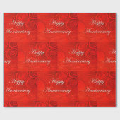Jubileum Swirls Red Cadeaupapier (Vlak)