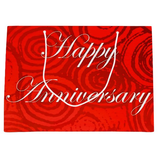 Jubileum Swirls Red Groot Cadeauzakje (Voorkant)