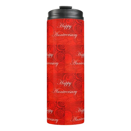 Jubileum Swirls Red Thermosbeker (Voorkant)