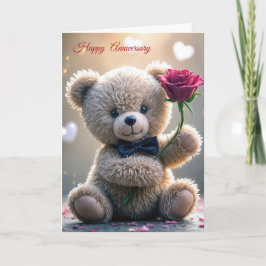Jubileum teddybeer met Roos Kaart