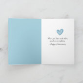 Jubileum teddyberen met hartpaardebloem kaart (Binnen)