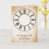 Jubileum Timeless Clock op Sepia Kaart (Gele Bloem)