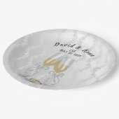 Jubileum Toast and Rings Party Papieren Bordje (Gekanteld)