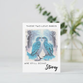 *~* Jubileum Tortelduifjes Winter AP54 Art Briefkaart (Staand voorkant)