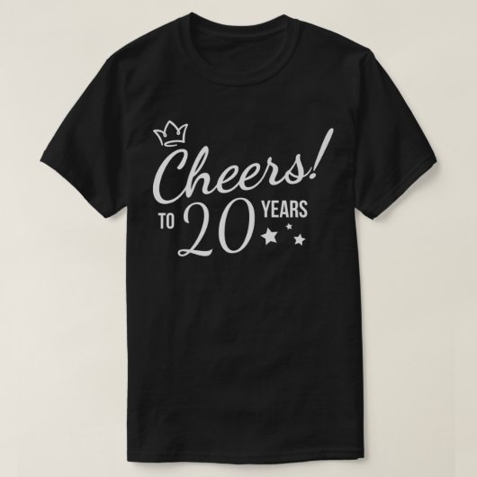 Jubileum tot 20 jaar 20 jaar t-shirt (Design voorkant)