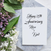 Jubileum tussen moeder en vader Silver Wedding Folie Kaarten