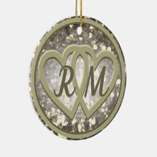 Jubileum twee hart keramisch ornament (Rechts)