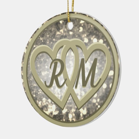 Jubileum twee hart keramisch ornament (Links)