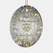 Jubileum twee harten keramisch ornament (Rechts)