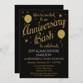 Jubileum Uitnodiging Feestelijke Feest Ballonnen (Voorkant / Achterkant)