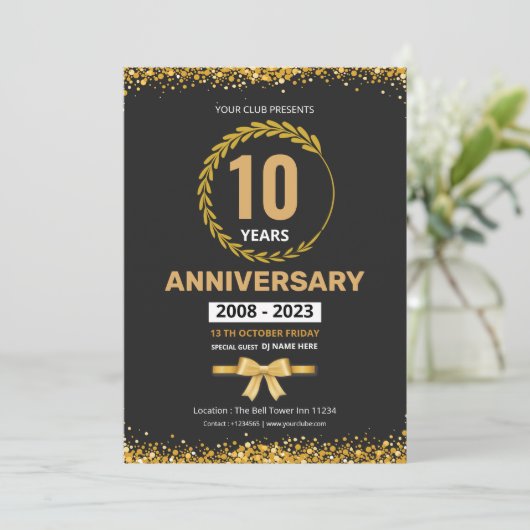 Jubileum Uitnodiging flyer sjabloon (Staand voorkant)