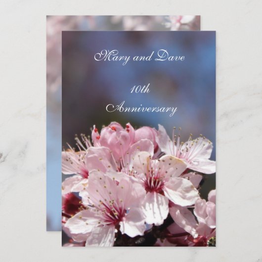 jubileum uitnodiging kersenbloesem boom (Voorkant / Achterkant)