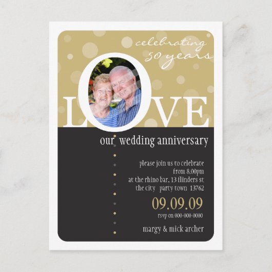 JUBILEUM UITNODIGING:: LOVEbubbles 1 Uitnodiging Briefkaart (Voorkant)