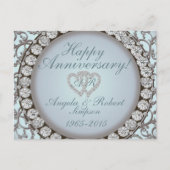 Jubileum Uitnodiging | Teal Monogram (Voorkant)