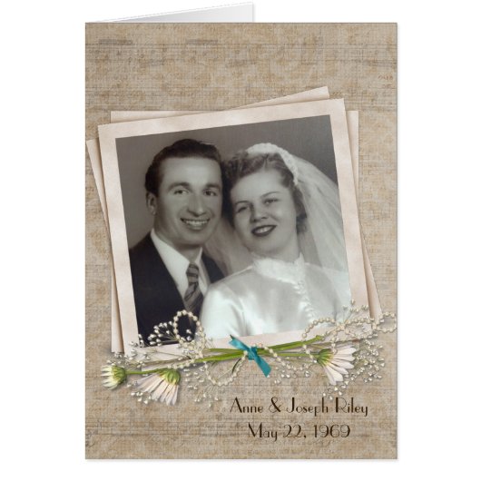 Jubileum uitnodiging voor een diner met foto-lijst (Voorkant)