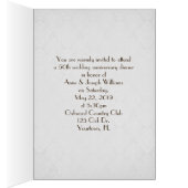 Jubileum uitnodiging voor een diner met foto-lijst (Binnen (Rechts))