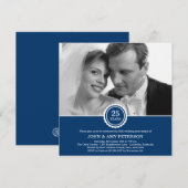 Jubileum Uitnodiging Wonderlijke Jaren (Marineblau (Voorkant / Achterkant)