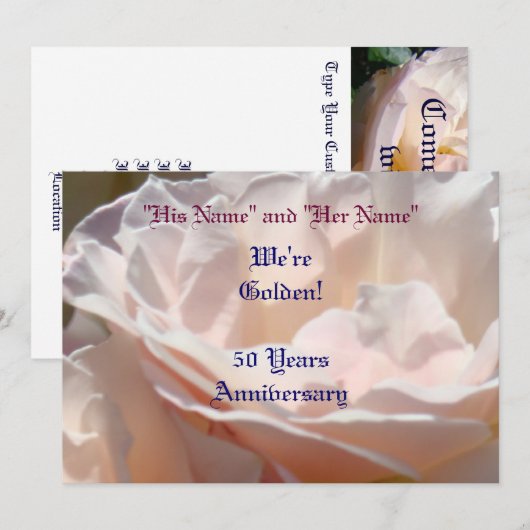 Jubileum Uitnodigingen 50 jaar Jubileum Partij (Voorkant / Achterkant)