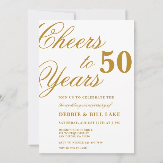 Jubileum Uitnodigingen Proost op 50 Jaar Uitnodigi (Voorkant)