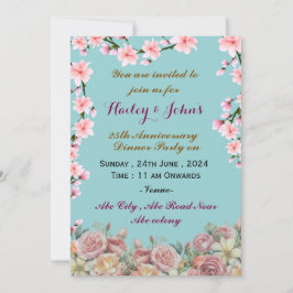 Jubileum-uitnodigingen voor bruiloft kaart