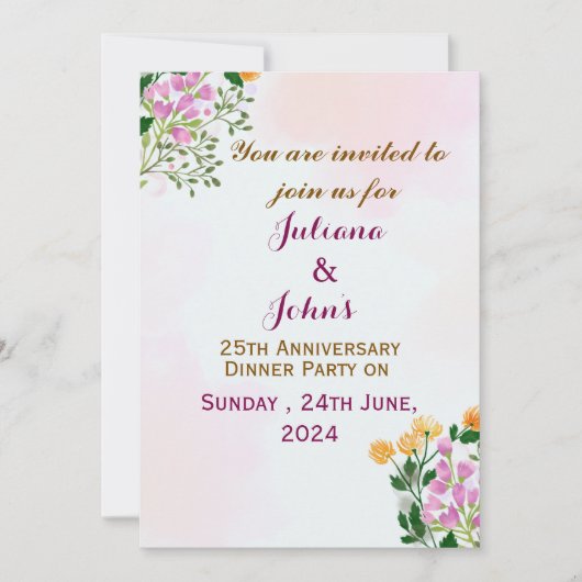 Jubileum-uitnodigingen voor bruiloft kaart (Voorkant)