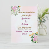 Jubileum-uitnodigingen voor bruiloft kaart (Staand voorkant)