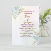 Jubileum-uitnodigingen voor bruiloft kaart (Staand voorkant)