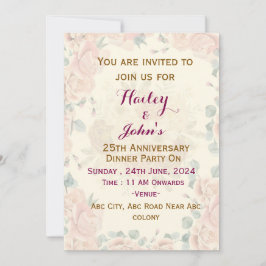 Jubileum-uitnodigingen voor bruiloft kaart