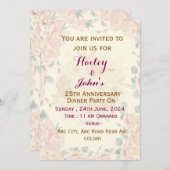 Jubileum-uitnodigingen voor bruiloft kaart (Voorkant / Achterkant)