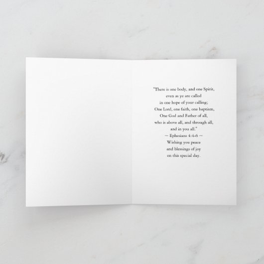 Jubileum van Baptisme Dove en Cross in Water Kaart (Binnen)