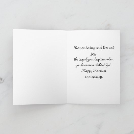 Jubileum van Baptisme Kaart (Binnen)