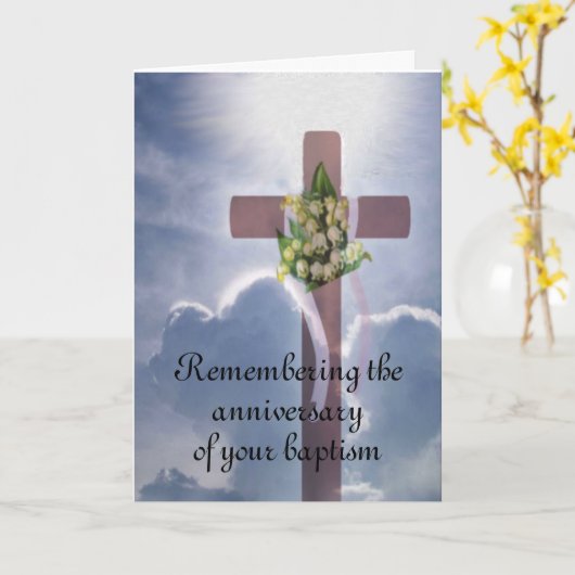 Jubileum van Baptisme Kaart (Gele Bloem)